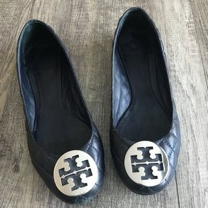 Navy Tory Burch Quilted Flats